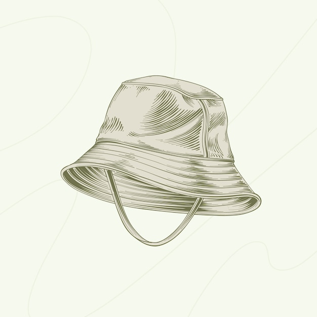 Vetor grátis ilustração de chapéu de balde desenhado à mão