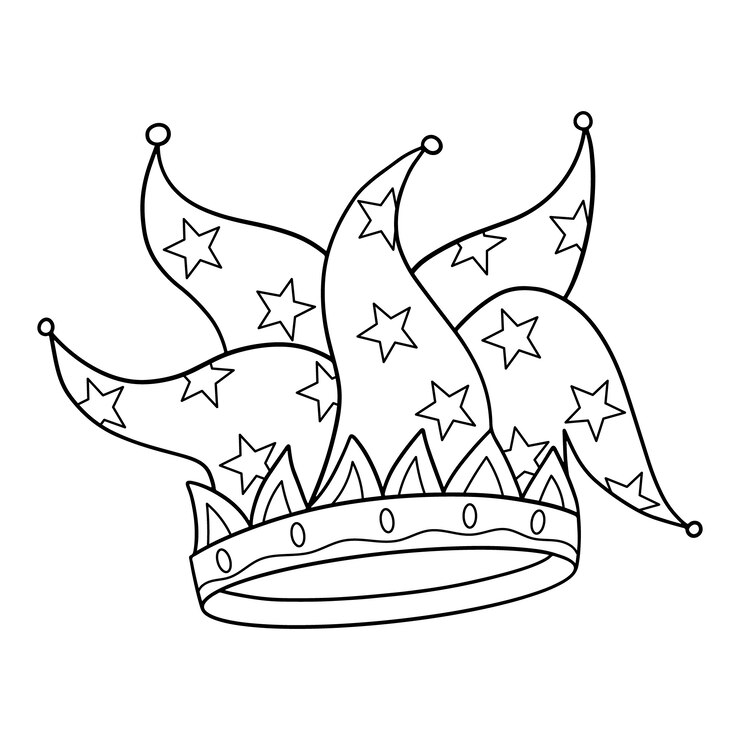 Vetor grátis ilustração de chapéu de palhaço desenhado à mão