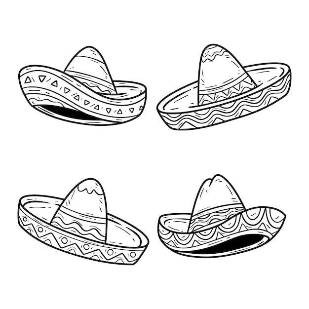 Vetor grátis ilustração de chapéu mariachi desenhado à mão