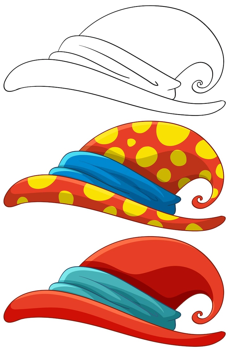 Vetor grátis ilustração de chapéus de palhaço coloridos