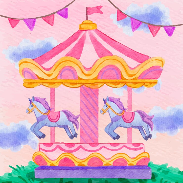 Vetor grátis ilustração de circo rosa em aquarela