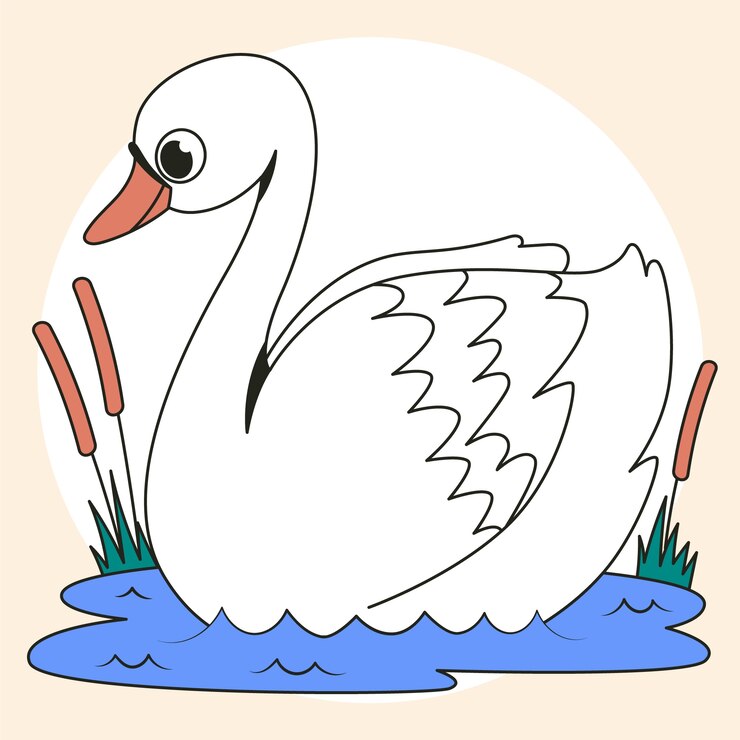 Vetor grátis ilustração de cisne desenhada à mão