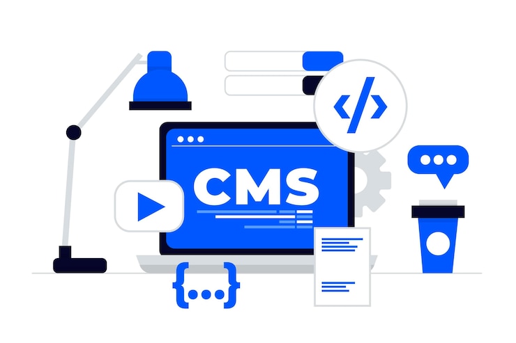 Vetor grátis ilustração de cms de design plano