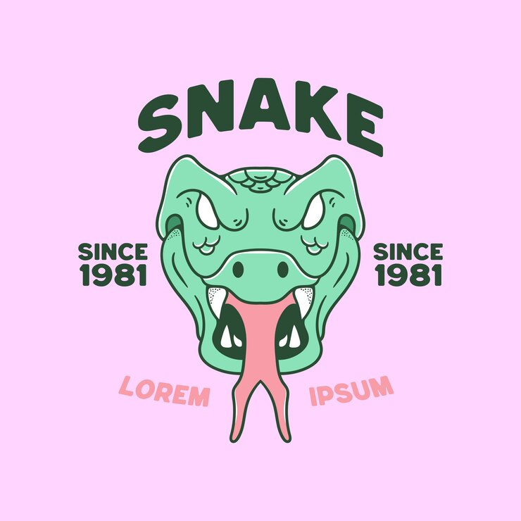 Vetor grátis ilustração de cobra estilo retro vintage para camisas