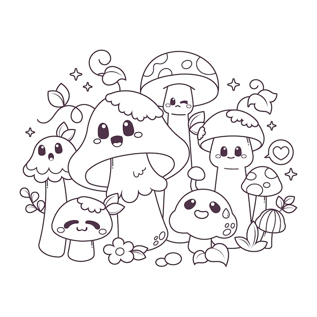 Ilustração de cogumelo desenhada à mão