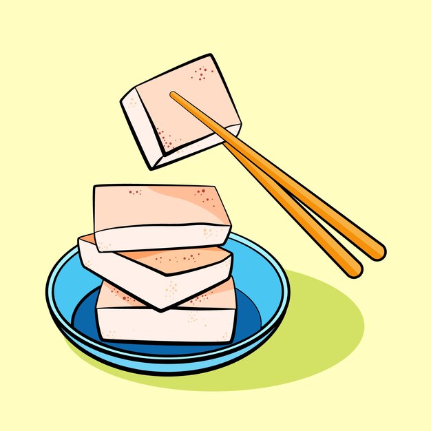 Ilustração de comida chinesa desenhada à mão