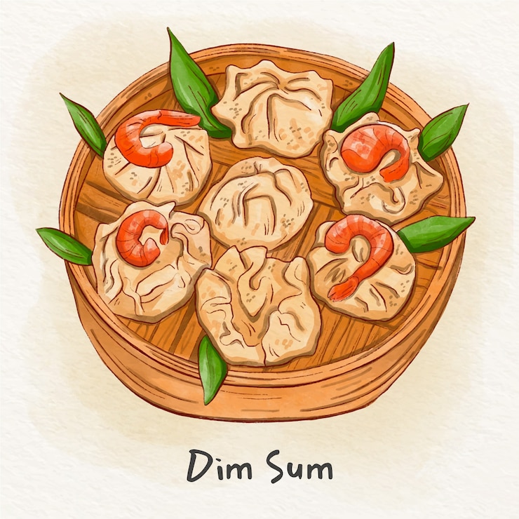 Vetor grátis ilustração de comida chinesa em aquarela