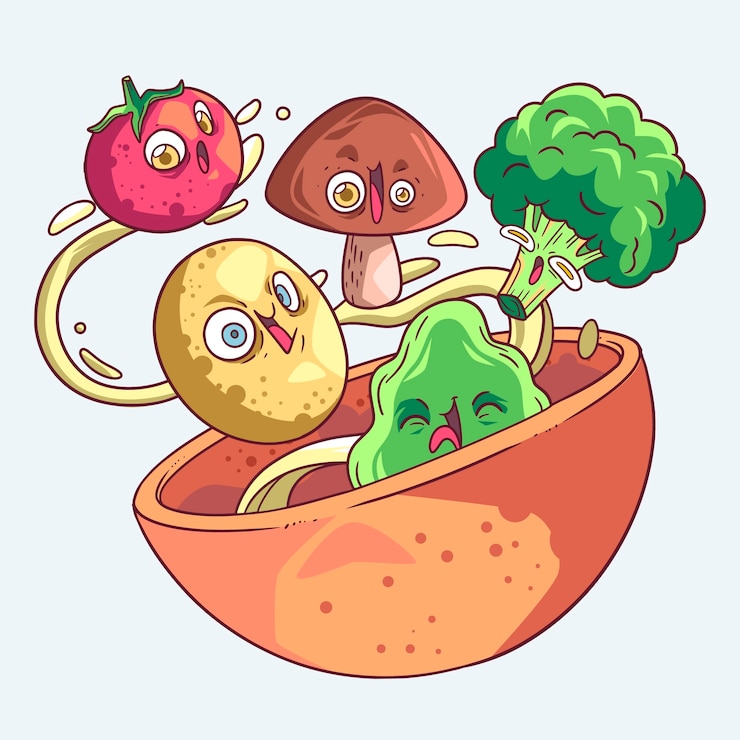 Vetor grátis ilustração de comida de estilo louco