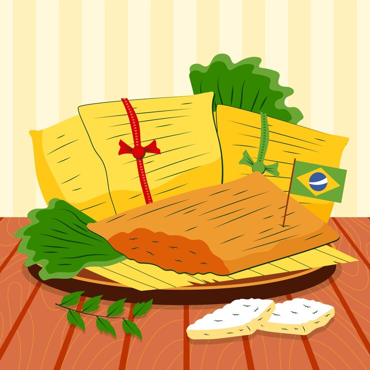 Vetor grátis ilustração de comida de pamonha desenhada à mão