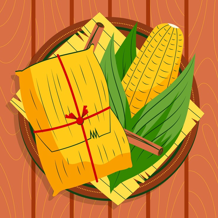 Vetor grátis ilustração de comida de pamonha desenhada à mão
