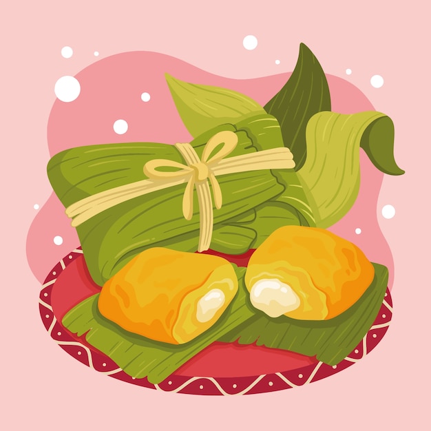 Vetor grátis ilustração de comida de pamonha desenhada à mão