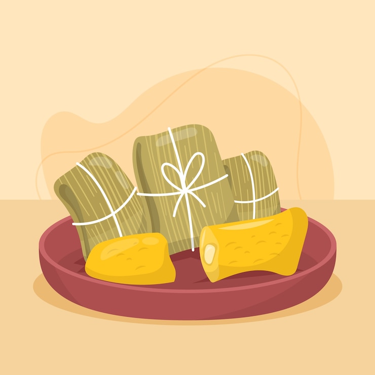 Vetor grátis ilustração de comida de pamonha desenhada à mão