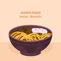 Vetor grátis ilustração de comida japonesa de design plano desenhado à mão