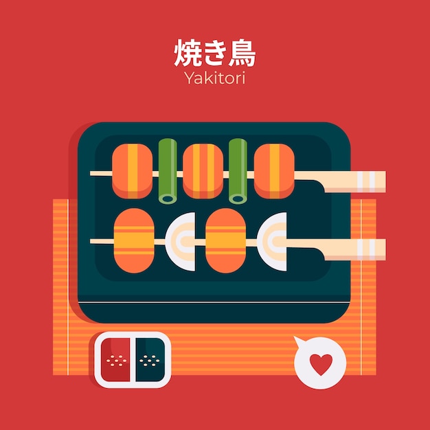 Vetor grátis ilustração de comida japonesa de design plano