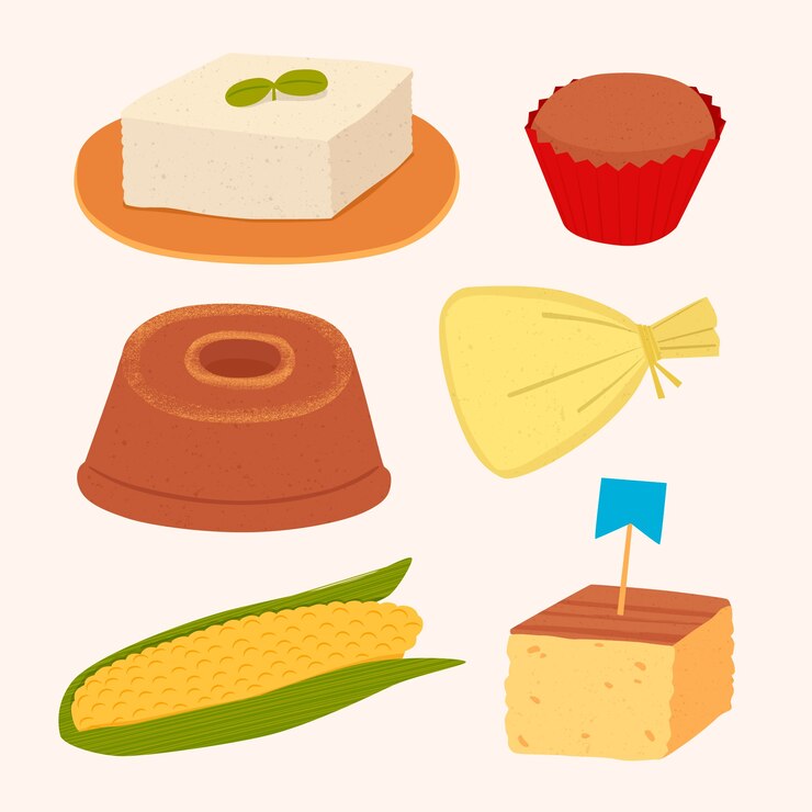 Vetor grátis ilustração de comida junina desenhada a mão
