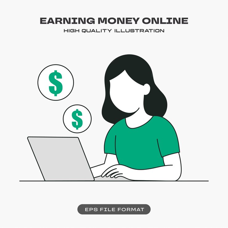 Vetor grátis ilustração de como ganhar dinheiro online