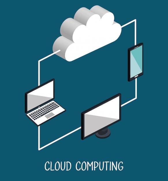 Vetor grátis ilustração de computação em nuvem