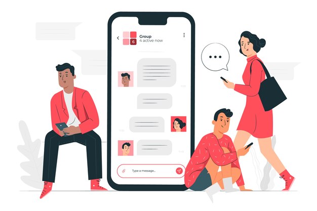 Ilustração de conceito de bate-papo em grupo