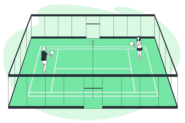 Vetor grátis ilustração de conceito de tênis de padel de design plano