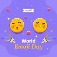 Vetor grátis ilustração de confete do dia mundial emoji desenhado à mão