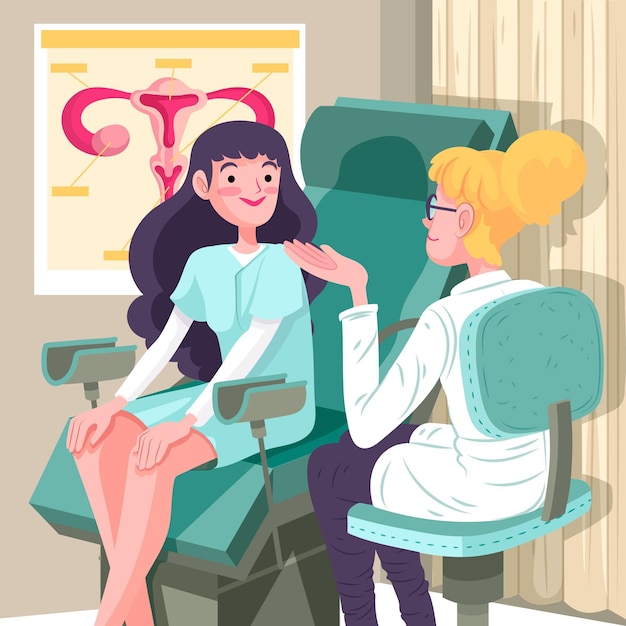 Vetor grátis ilustração de consulta de ginecologia