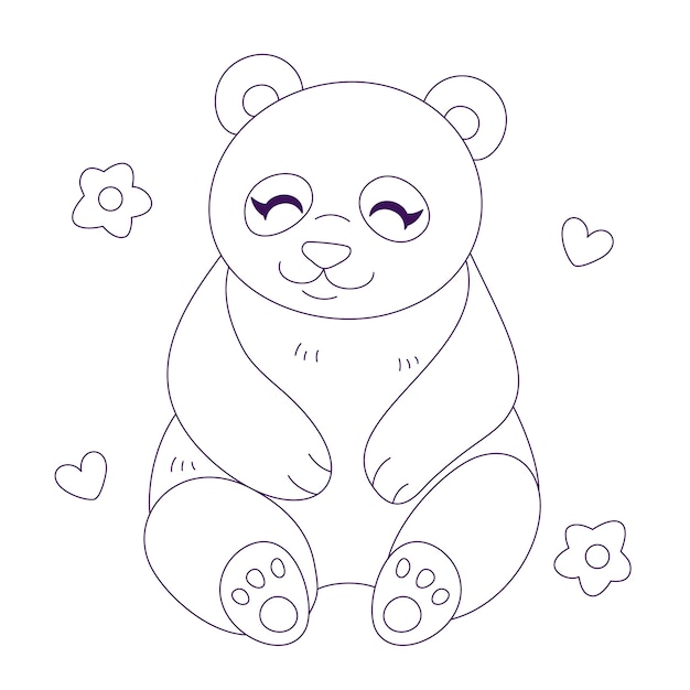 Desenho Para Colorir cabeça de panda - Imagens Grátis Para