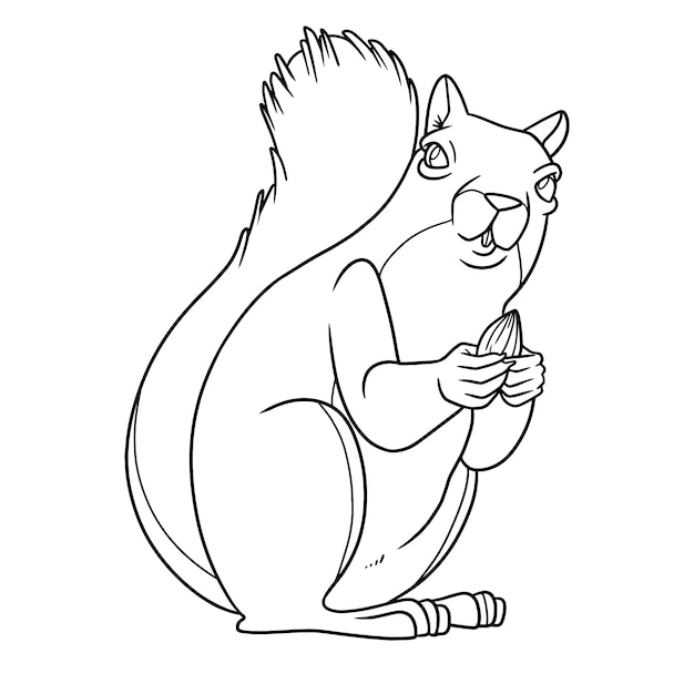 Ilustração de contorno animal desenhada de mão