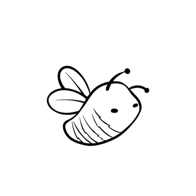 Ilustração de contorno de abelha desenhada à mão