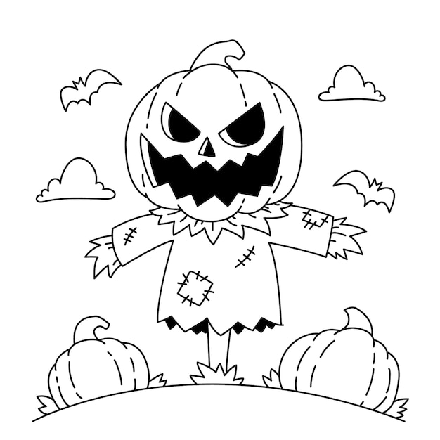 desenhos de halloween para colorir 9402886 Vetor no Vecteezy