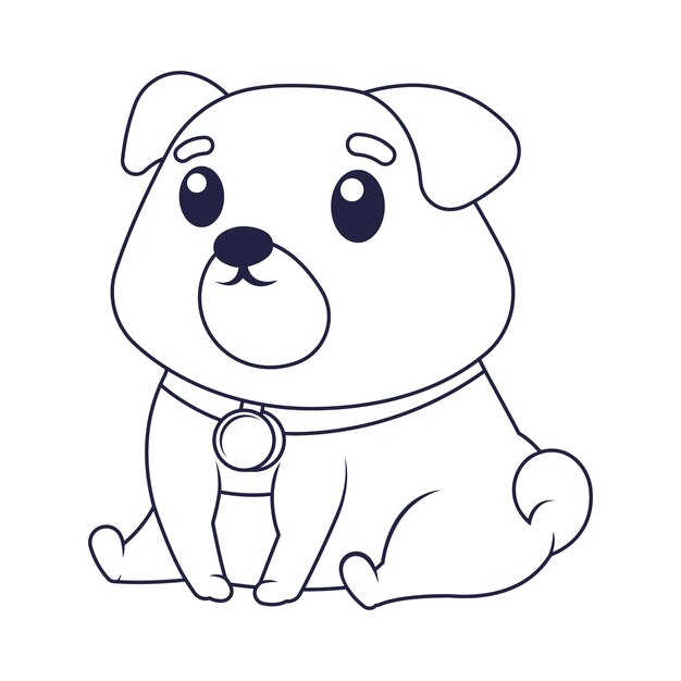 Ilustração de contorno de cachorro desenhado à mão