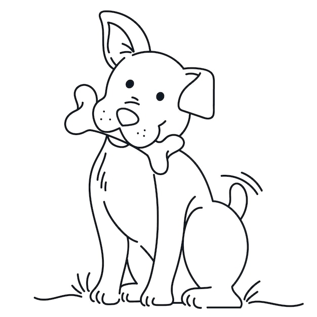 Desenho De Cachorrinho Está Sentado Em Um Fundo Branco Desenhos Animados  Para Colorir Páginas Esboço Vetor PNG , Desenho De Carro, Desenho De Desenho  Animado, Desenho De Cachorro Imagem PNG e Vetor