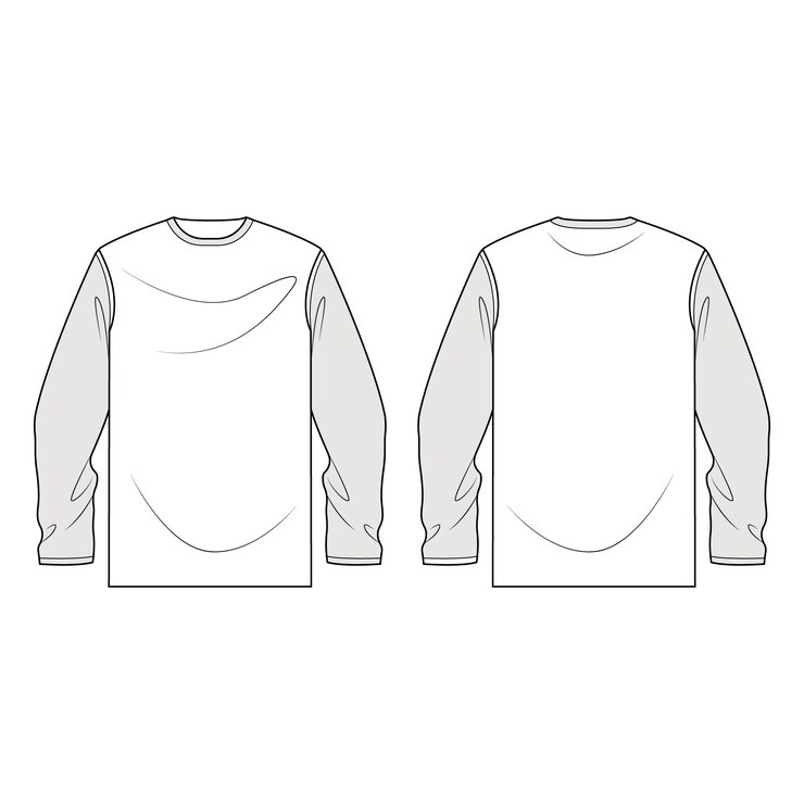 Vetor grátis ilustração de contorno de camiseta de manga comprida desenhada à mão