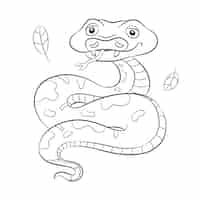 Vetor grátis ilustração de contorno de cobra desenhada à mão