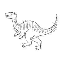 Vetor grátis ilustração de contorno de dinossauro desenhada de mão