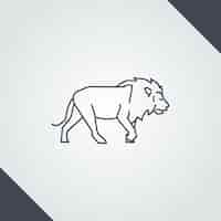 Vetor grátis ilustração de contorno de leão desenhado à mão