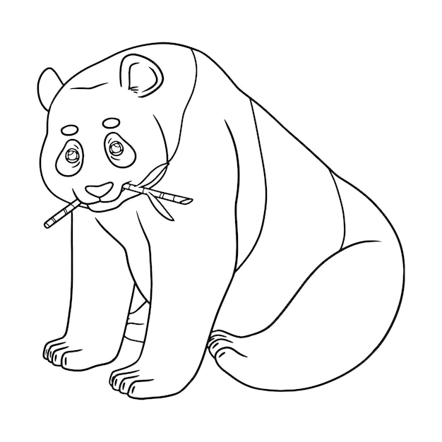 Ilustração de contorno de panda desenhada de mão