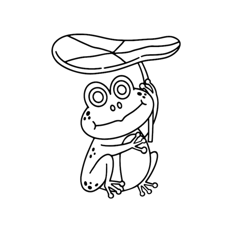 Vetor grátis ilustração de contorno de sapo desenhado à mão