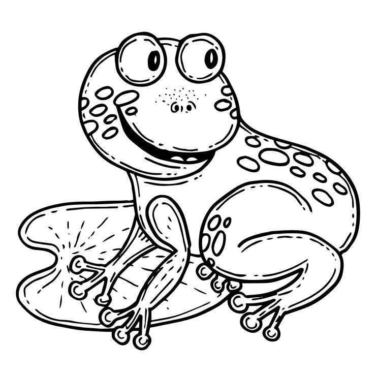 Vetor grátis ilustração de contorno de sapo desenhado à mão