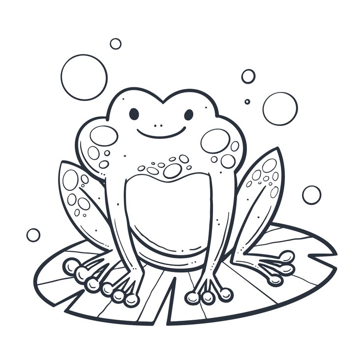 Vetor grátis ilustração de contorno de sapo desenhado à mão