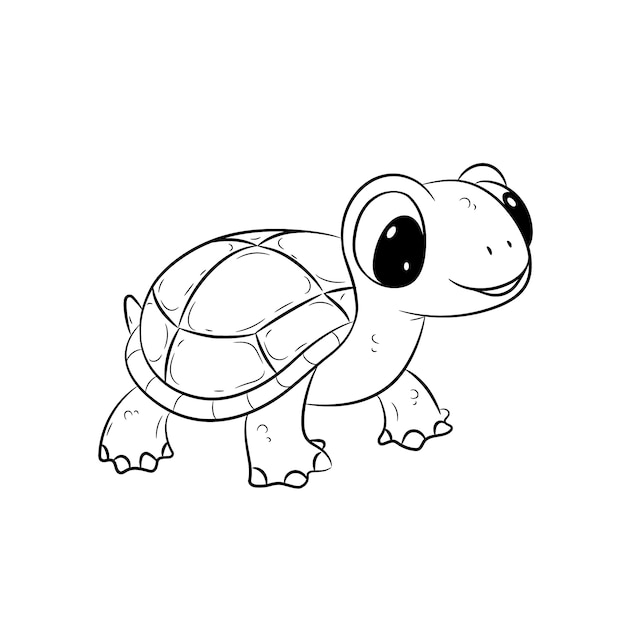 Ilustração de contorno de tartaruga desenhada à mão