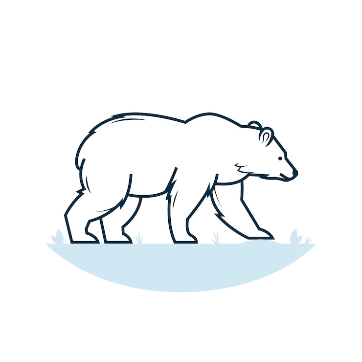 Vetor grátis ilustração de contorno de urso desenhado à mão