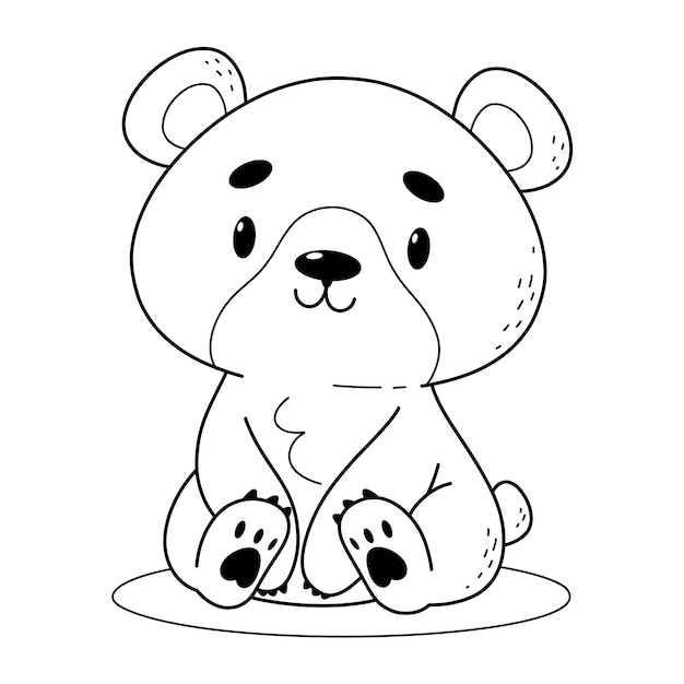 Ilustração de contorno de urso desenhado à mão