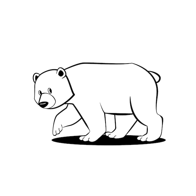 Ilustração de contorno de urso desenhado à mão