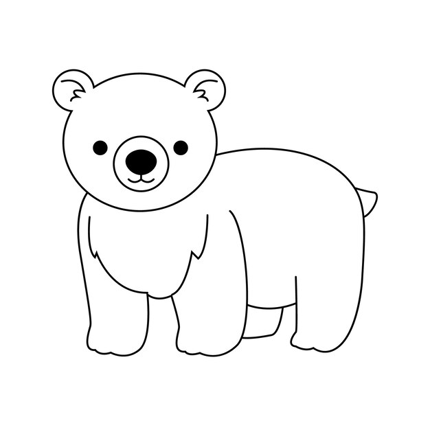 Ilustração de contorno de urso desenhado à mão