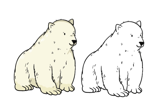 Ilustração de contorno de urso desenhado à mão