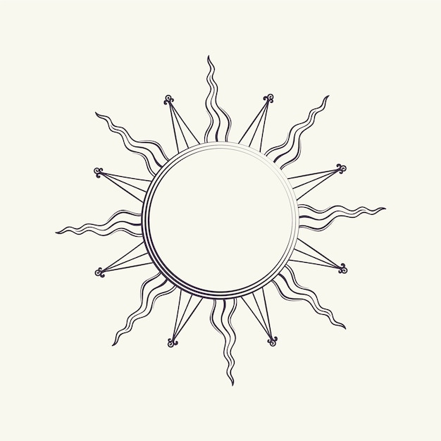 Vetor grátis ilustração de contorno do sol desenhada à mão