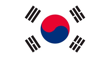 Ilustração, de, coréia sul, bandeira