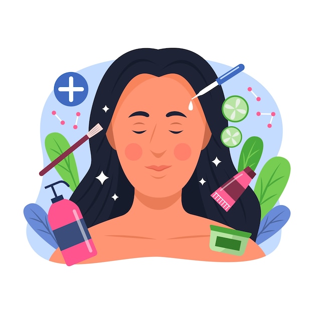 Vetor grátis ilustração de cosmetologista de design plano desenhado à mão