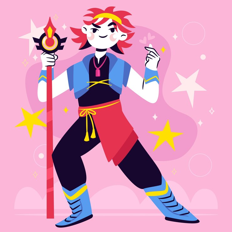 Vetor grátis ilustração de cosplay desenhada à mão