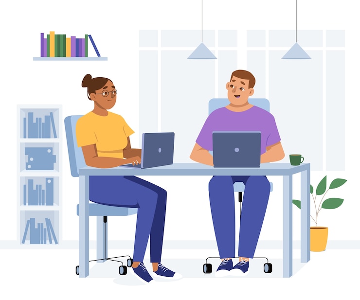Vetor grátis ilustração de coworking de design plano